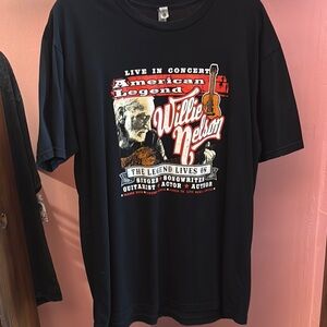 Willie Nelson Black Graphic T-Shirt
